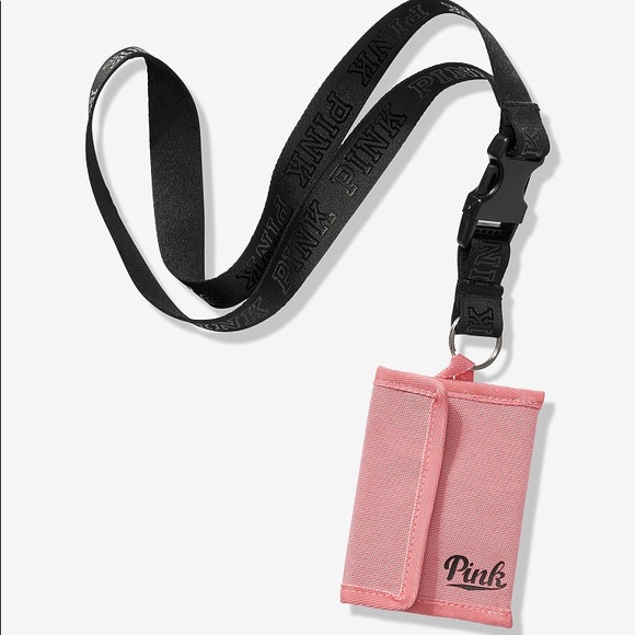 PINK Victoria's Secret Accessories - ❗️LAST ONE -NEW💕VS ROSE LANYARD / WALLET